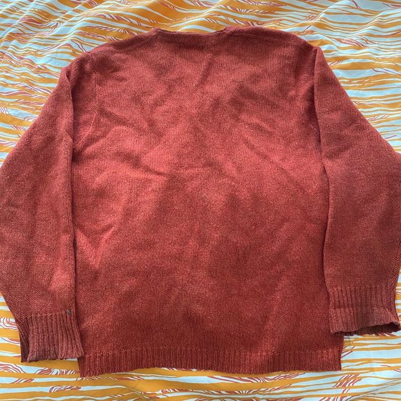 Vintage 60s/70s Rob Scot Wool Cardigan sweater - Red-Orange - "Men's" Large - Picture 3 of 4